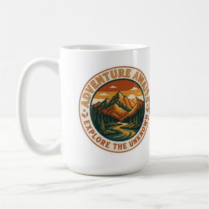 Abenteuer warten Aufkleber - Vintage Berg Natio Kaffeetasse
