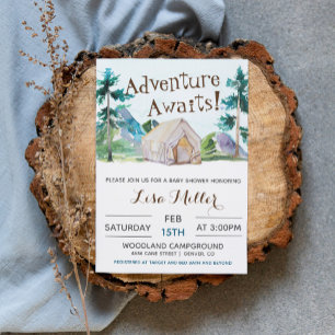 Abenteuer warten Baby- Shower Camping Einladung