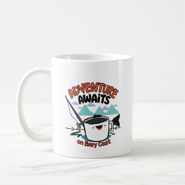 Abenteuer warten bei jedem Wurf Kaffeetasse (Links)