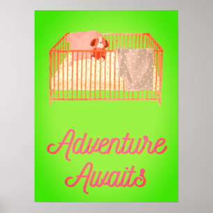 Abenteuer warten Kinderzimmer Wandkunst Druck Poster