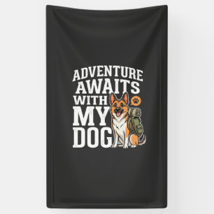 Abenteuer warten mit meinem Hund beim Wandern Banner