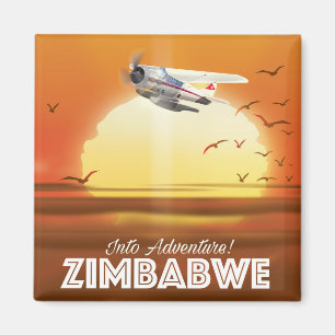 Abenteuer warten! Simbabwe Reiseplakat Magnet