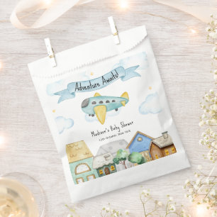 Abenteuer wartet auf Fluglotsen-Flugzeug-Baby-Part Geschenktütchen