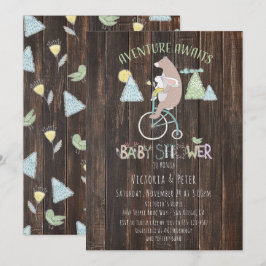 Abenteuer wartet Bear Bunny Bike Baby Dusche Einladung