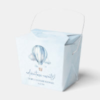 Abenteuer wartet! Blue Hot Air Balloon Baby Dusche