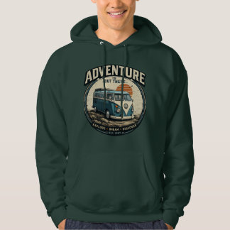 Abenteuer wartet da draußen – Retro-Camper-Van-Gra Hoodie