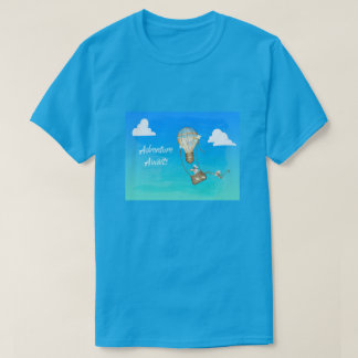 Abenteuer wartet Heißluftballon Affe Tiere T-Shirt