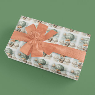 Abenteuer wartet Heißluftballon Fuchs Baby-Party Geschenkpapier