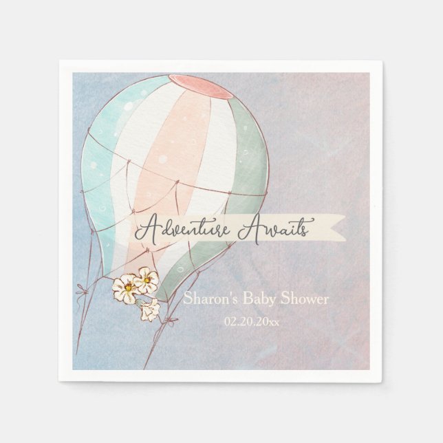 Abenteuer wartet Heißluftballon Serviette (Vorderseite)