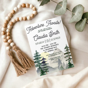 Abenteuer wartet! Mountain & Forest Baby Dusche Einladung