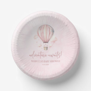 Abenteuer wartet! Pink Hot Air Ballon Babydusche Pappteller