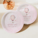 Abenteuer wartet! Pink Hot Air Ballon Babydusche Pappteller<br><div class="desc">Dies ist ein Abenteuer wartet! Pink Hot Air Ballon Baby Dusche Papier Teller!</div>