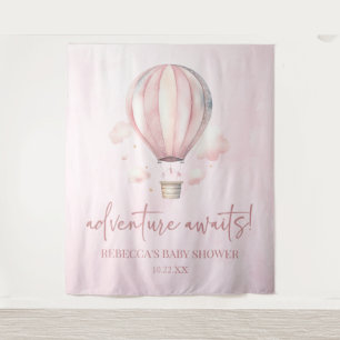 Abenteuer wartet! Pink Hot Air Ballon Babydusche Wandteppich