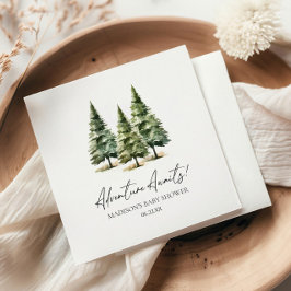 Abenteuer wartet! Winter Pine Trees Baby Dusche Serviette