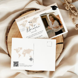 Abenteuer Weltkarte beginnt Postkarte