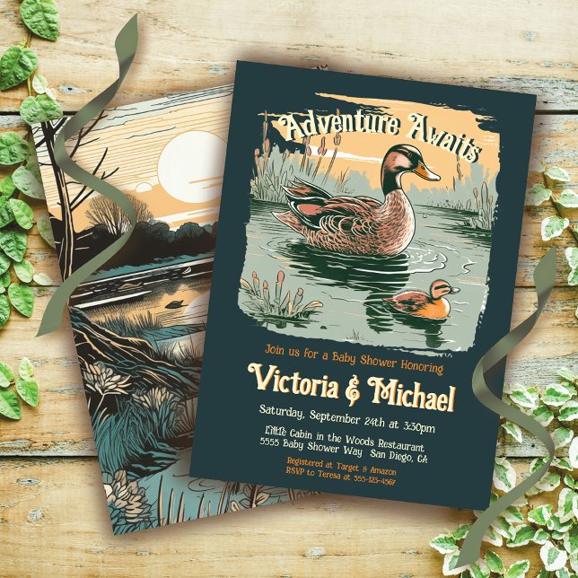 Abenteuer Woodland Mallord Duck Baby Duck Einladung (Von Creator hochgeladen)