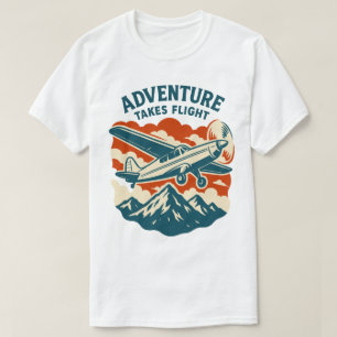 Abenteuerflug Retro-Flugreisen T-Shirt