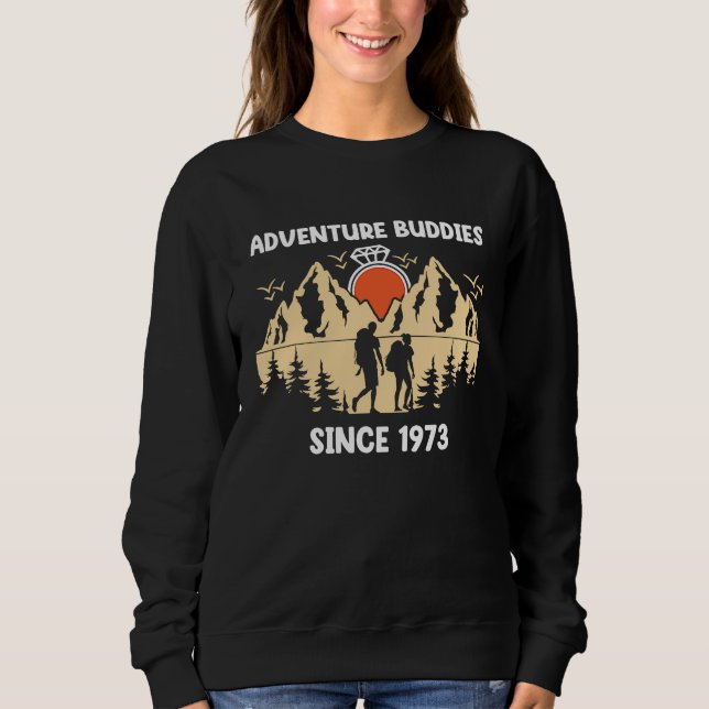 Abenteuerfreunde seit 1973 Wanderpartner Sweatshirt (Vorderseite)