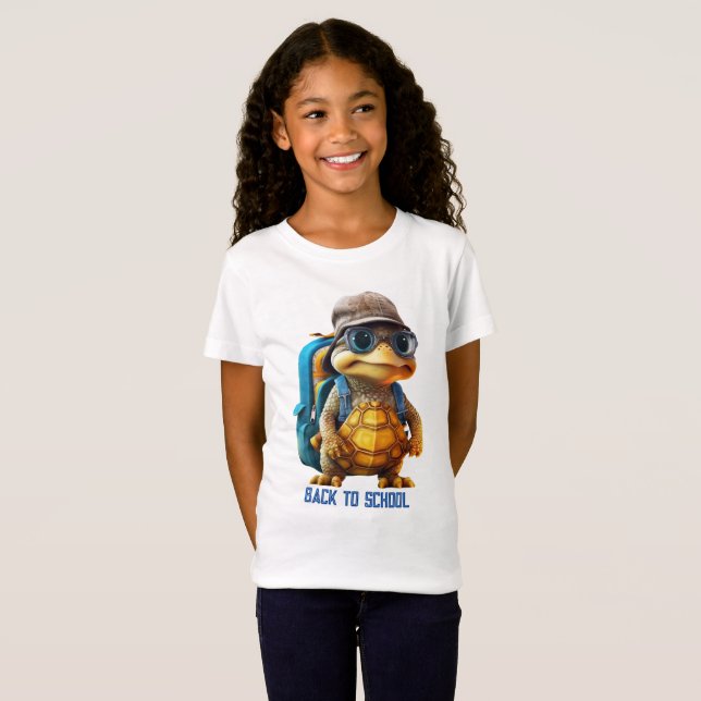 Abenteuerliche Niedliche kleine Schildkröte mit Ru T-Shirt (Vorne ganz)