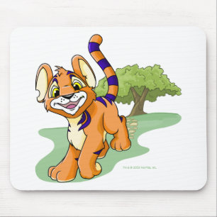 Abenteuerliches orange Kougra auf Geheimnis-Insel Mousepad
