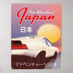 Abenteuerlust! Japan 80er Jahre Vintage-Reiseposte Poster
