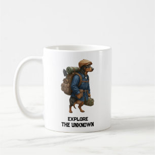 Abenteuerlustiger Dachshund-Wanderer Zuhause ist,  Kaffeetasse