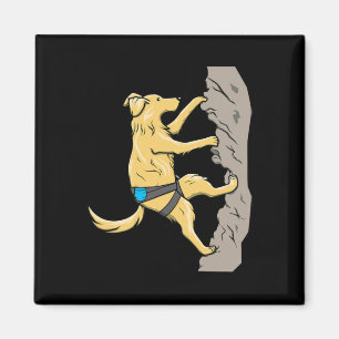 Abenteuerlustiger Hund Felsenklettern Grafik Outdo Magnet