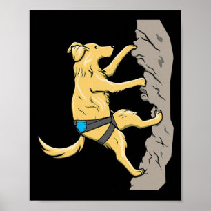 Abenteuerlustiger Hund Felsenklettern Grafik Outdo Poster