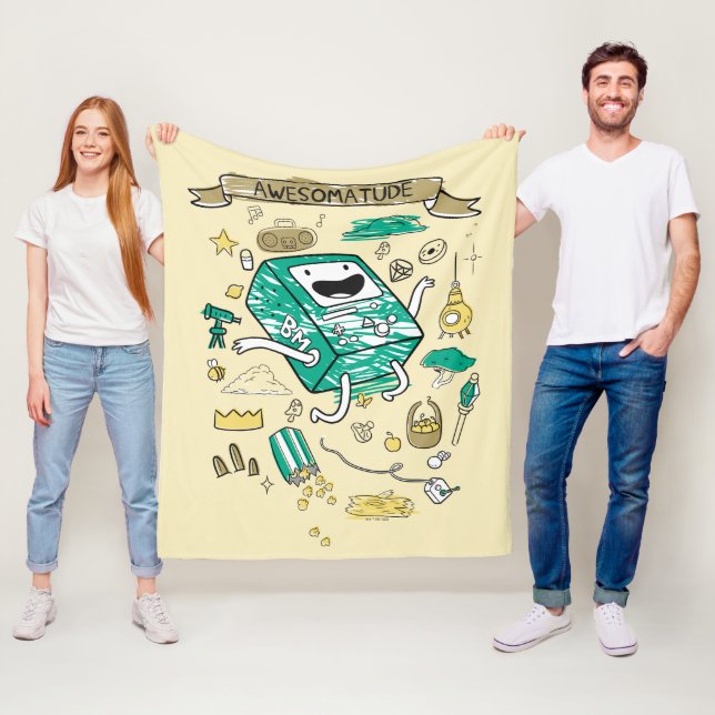 Abenteuerzeit | "Awesomatude" BMO Sketch Fleecedecke (Beispiel)