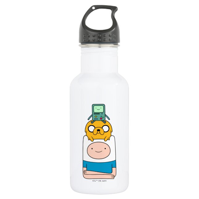 Abenteuerzeit | BMO, Jake & Finn Edelstahlflasche (Vorderseite)