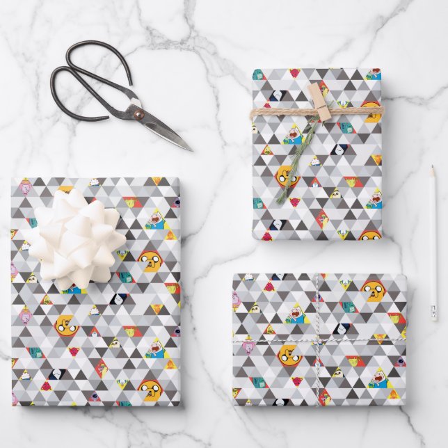 Abenteuerzeit | Dreiecksmuster Geschenkpapier Set (Vorderseite)