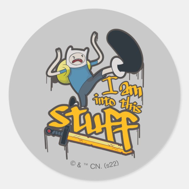 Abenteuerzeit | Finn "Ich bin in dieses Zeug" Runder Aufkleber (Vorderseite)