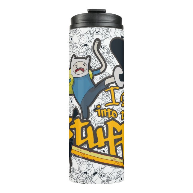 Abenteuerzeit | Finn "Ich bin in dieses Zeug" Thermosbecher (Vorderseite)