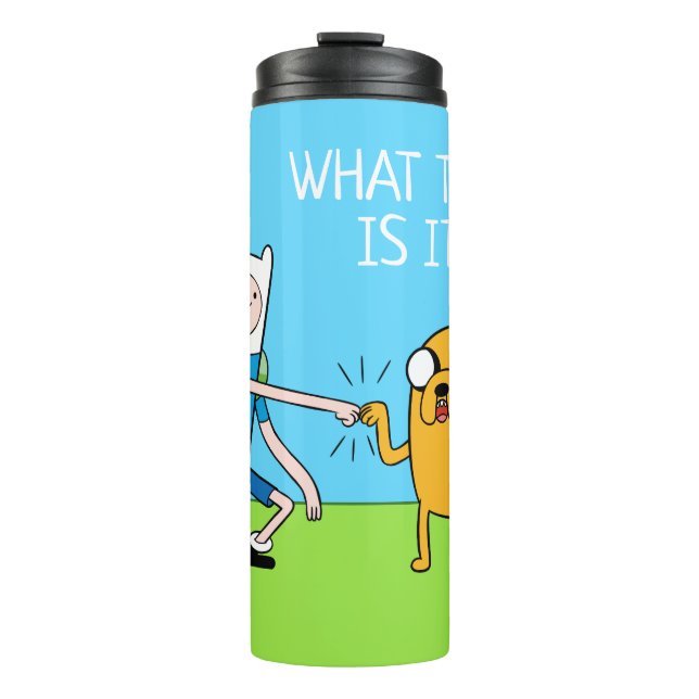 Abenteuerzeit | Finn & Jake Fist Bump Thermosbecher (Vorderseite)
