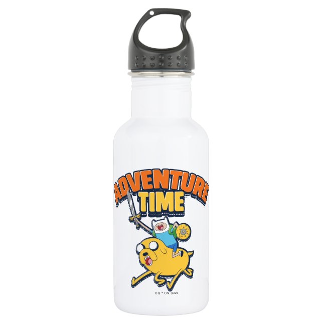 Abenteuerzeit | Finn Riding Jake Edelstahlflasche (Vorderseite)