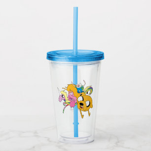 Abenteuerzeit Lady, Bubblegum, Finn & Jake Acryltrinkbecher