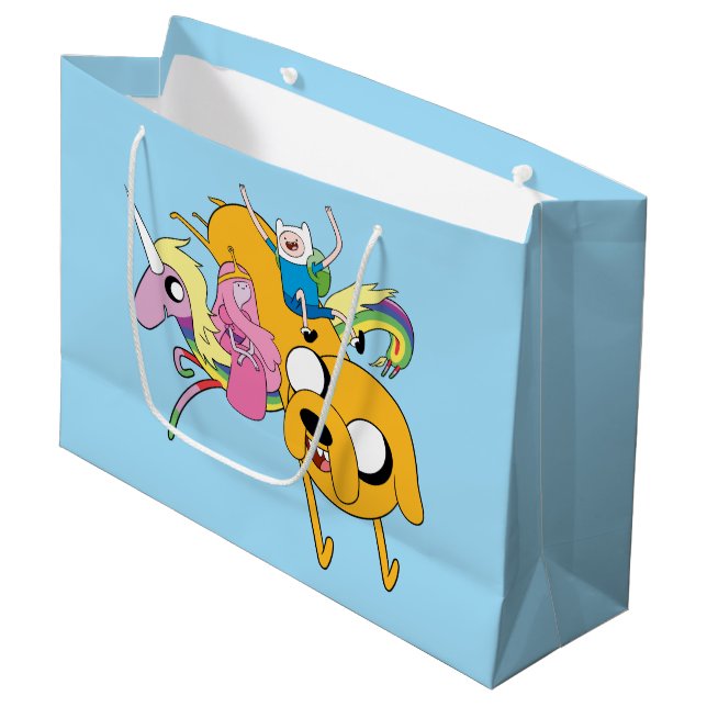 Abenteuerzeit | Lady, Bubblegum, Finn & Jake Große Geschenktüte (Vorderseite Schrägansicht)