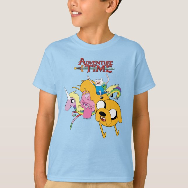 Abenteuerzeit | Lady, Bubblegum, Finn & Jake T-Shirt (Vorderseite)