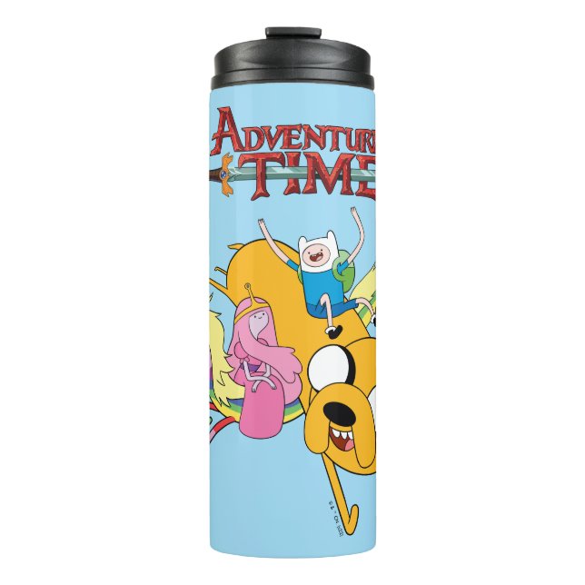 Abenteuerzeit | Lady, Bubblegum, Finn & Jake Thermosbecher (Vorderseite)