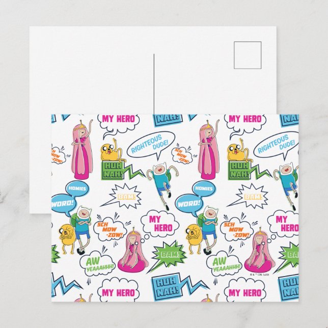 Abenteuerzeit | Zeichen-Abrufmuster Postkarte (Vorne/Hinten)