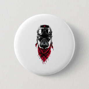 Abenteurer-Mops Button