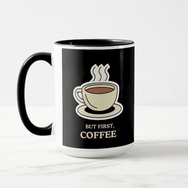 Aber als Erstes Kaffee, der lange Zeit frisch war Tasse (Links)