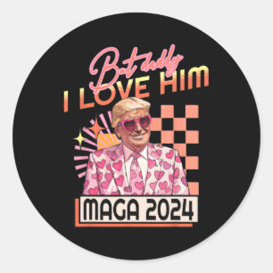 Aber Daddy I Liebe Ihm Mega 2024 Donald Trump Zurü Runder Aufkleber