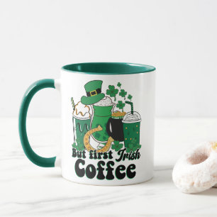 Aber der erste irische Kaffee: Eine St. Patrick's  Tasse
