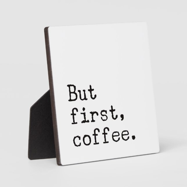 Aber der erste Kaffee | Bauernhof Kaffeezeichen Ba Fotoplatte (Vorderseite)