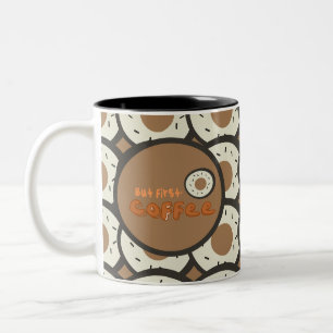 Aber der erste Kaffee Mattiert Donuts Brown Zweifarbige Tasse