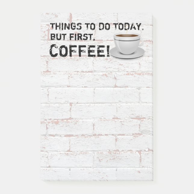 Aber der erste Kaffee Post-it Klebezettel (Vorderseite)