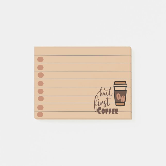 Aber der erste Kaffee Post-it Klebezettel (Vorderseite)