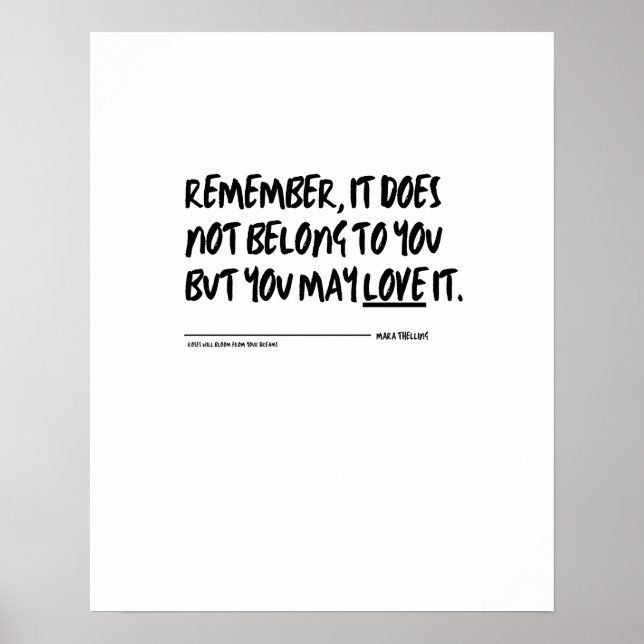 "Aber du kannst es Liebe geben." Poster (Vorne)