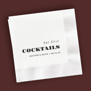 Aber erste Cocktails Hochzeit von Bar Napkins Serviette